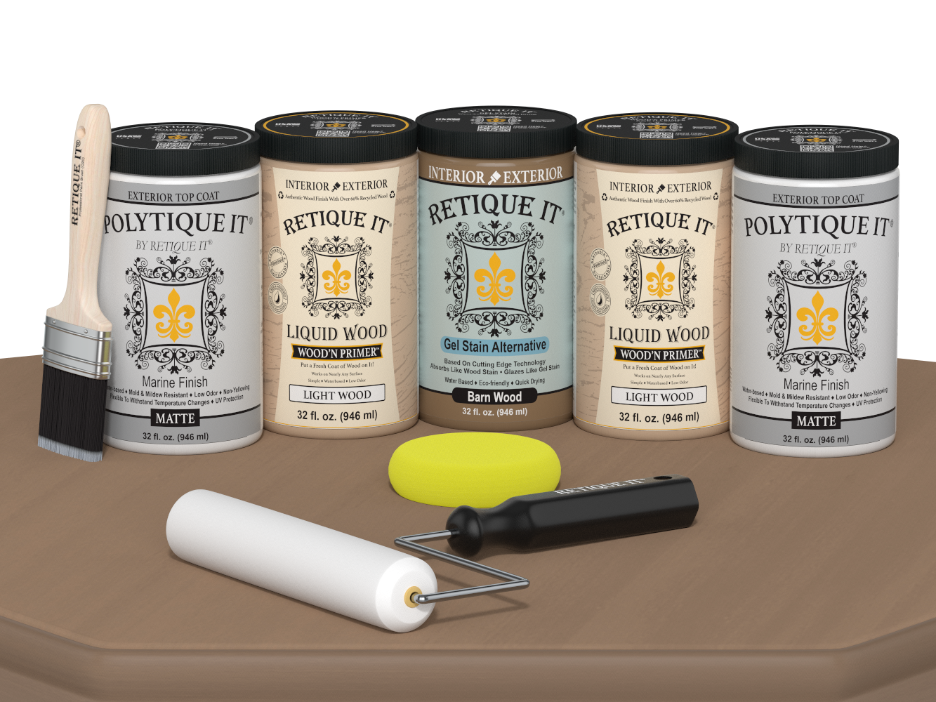 Wood'n Door Smooth Finish Kit (Front & Garage Door) - Barn Wood — Matte kit contents