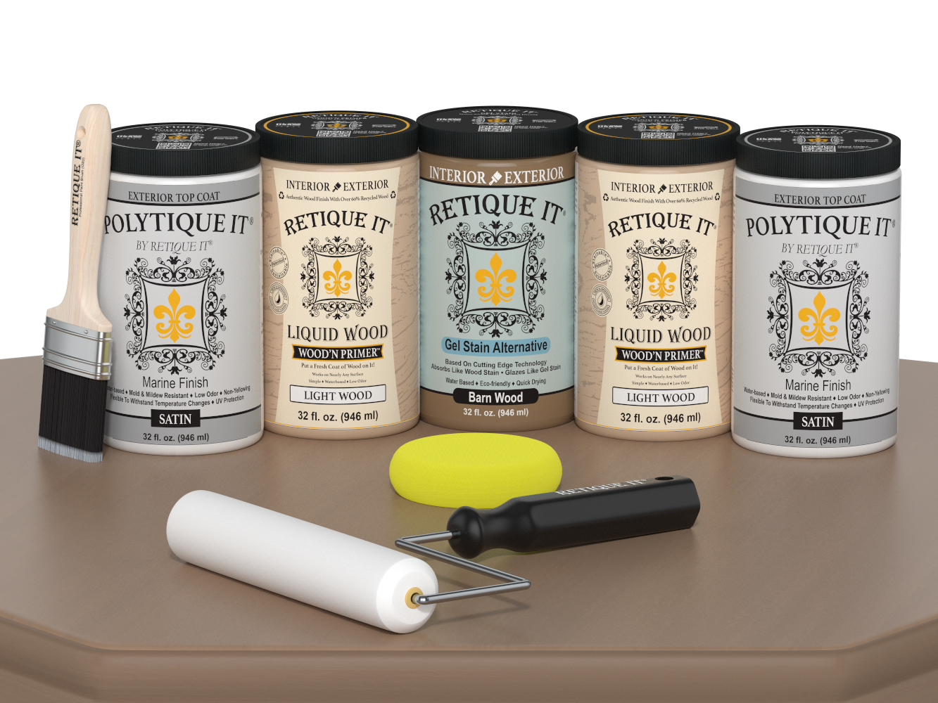 Wood'n Door Smooth Finish Kit (Front & Garage Door) - Barn Wood — Satin kit contents