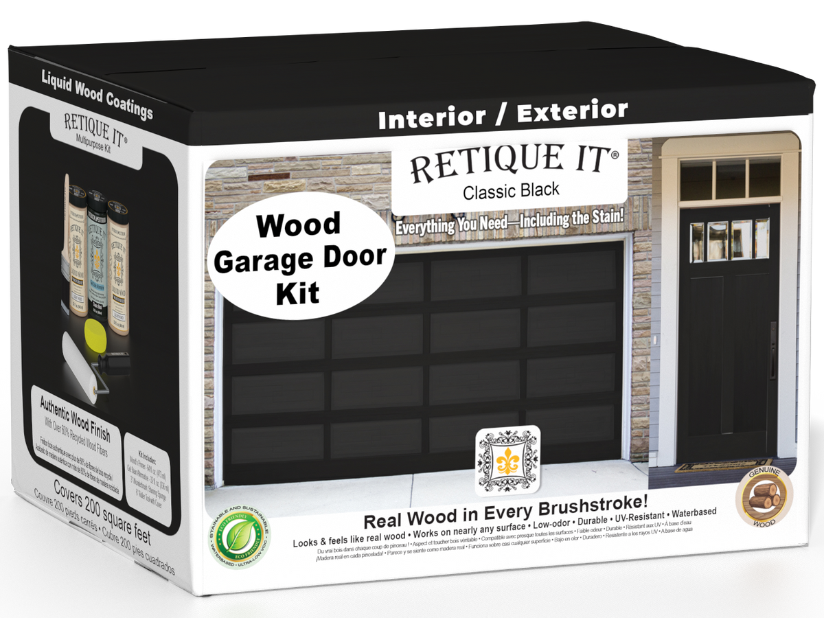 Wood'n Door Smooth Finish Kit (Front & Garage Door) - Classic Black — box hero