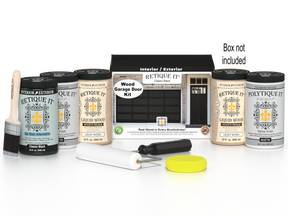 Wood'n Door Smooth Finish Kit (Front & Garage Door) - Classic Black — Matte kit contents with door box