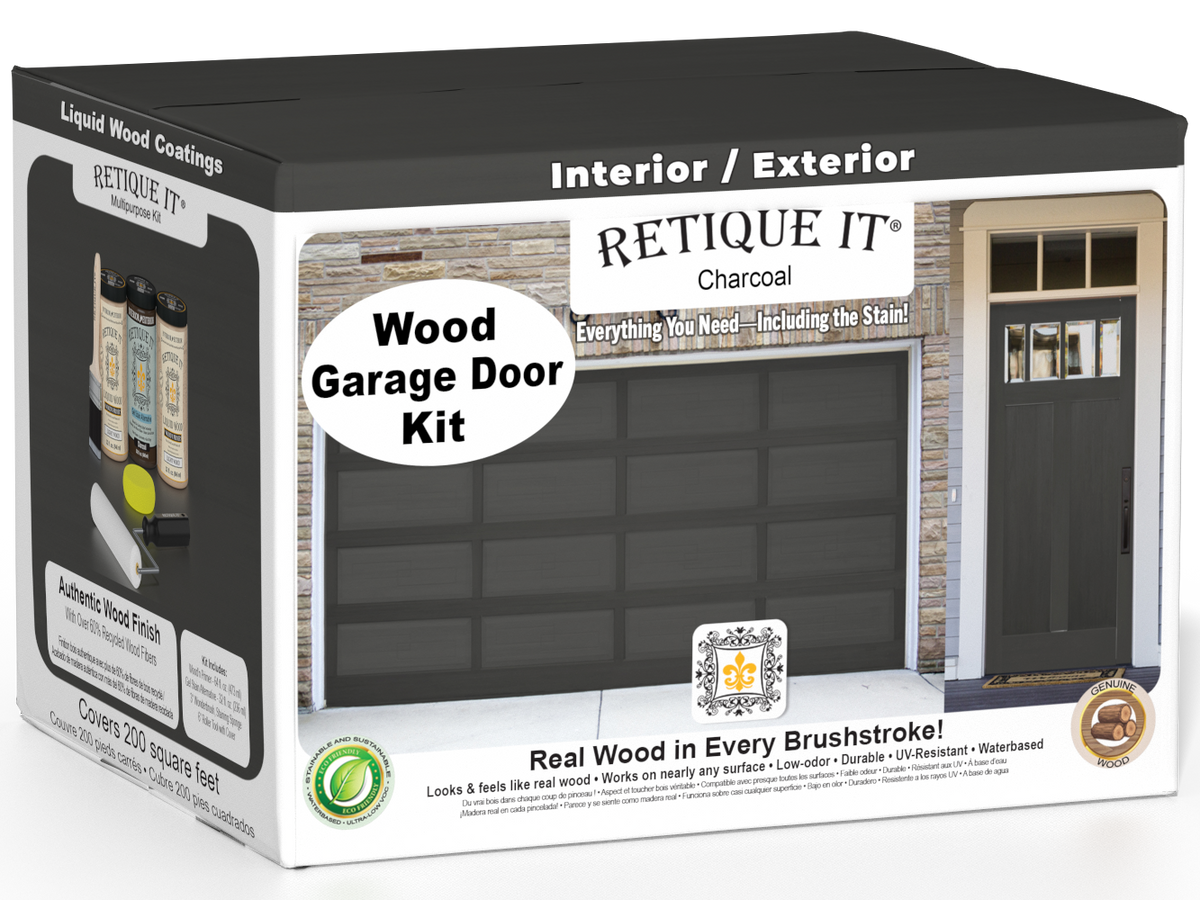 Wood'n Door Smooth Finish Kit (Front & Garage Door) - Charcoal — box hero