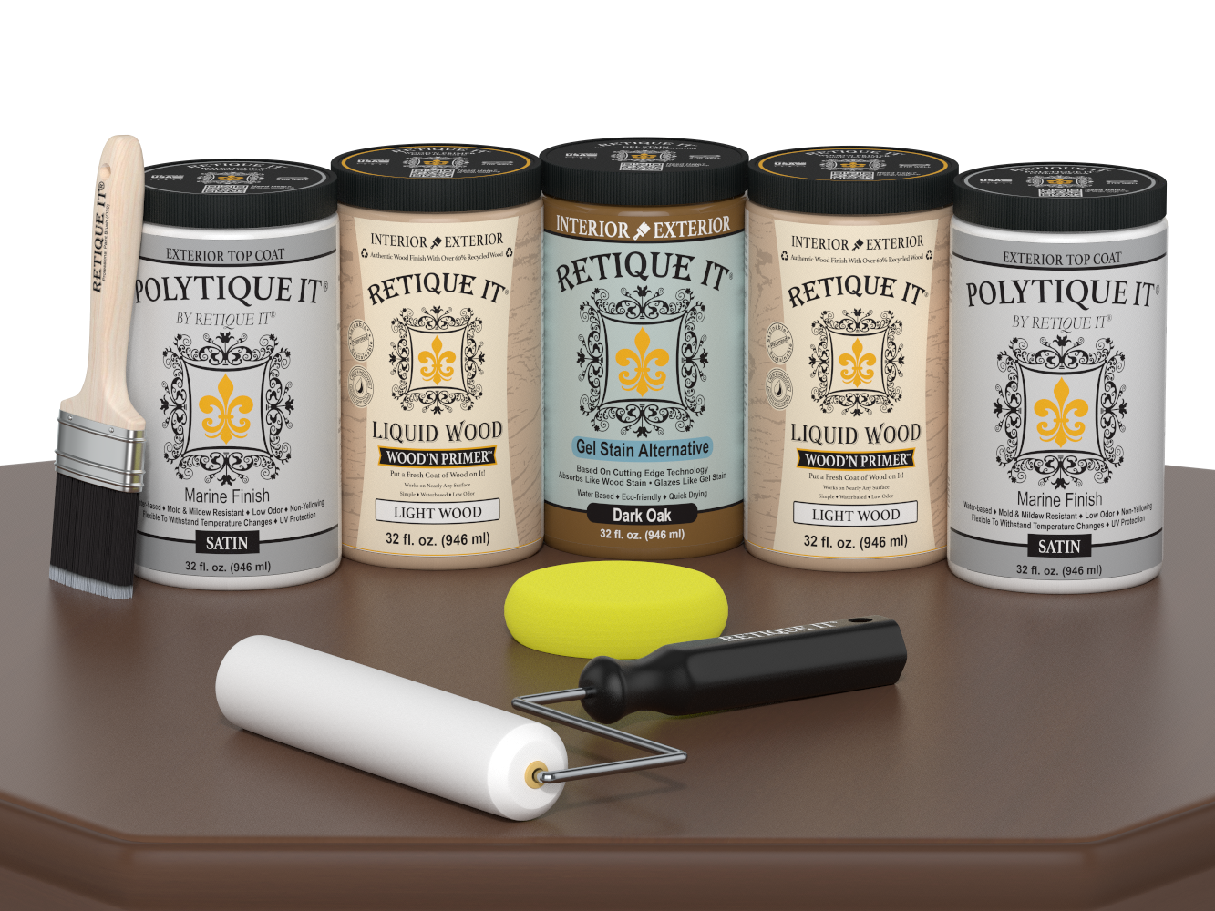 Wood'n Door Smooth Finish Kit (Front & Garage Door) - Dark Oak — Satin kit contents