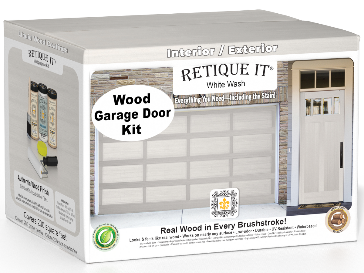 Wood'n Door Smooth Finish Kit (Front & Garage Door) - White Wash — box hero