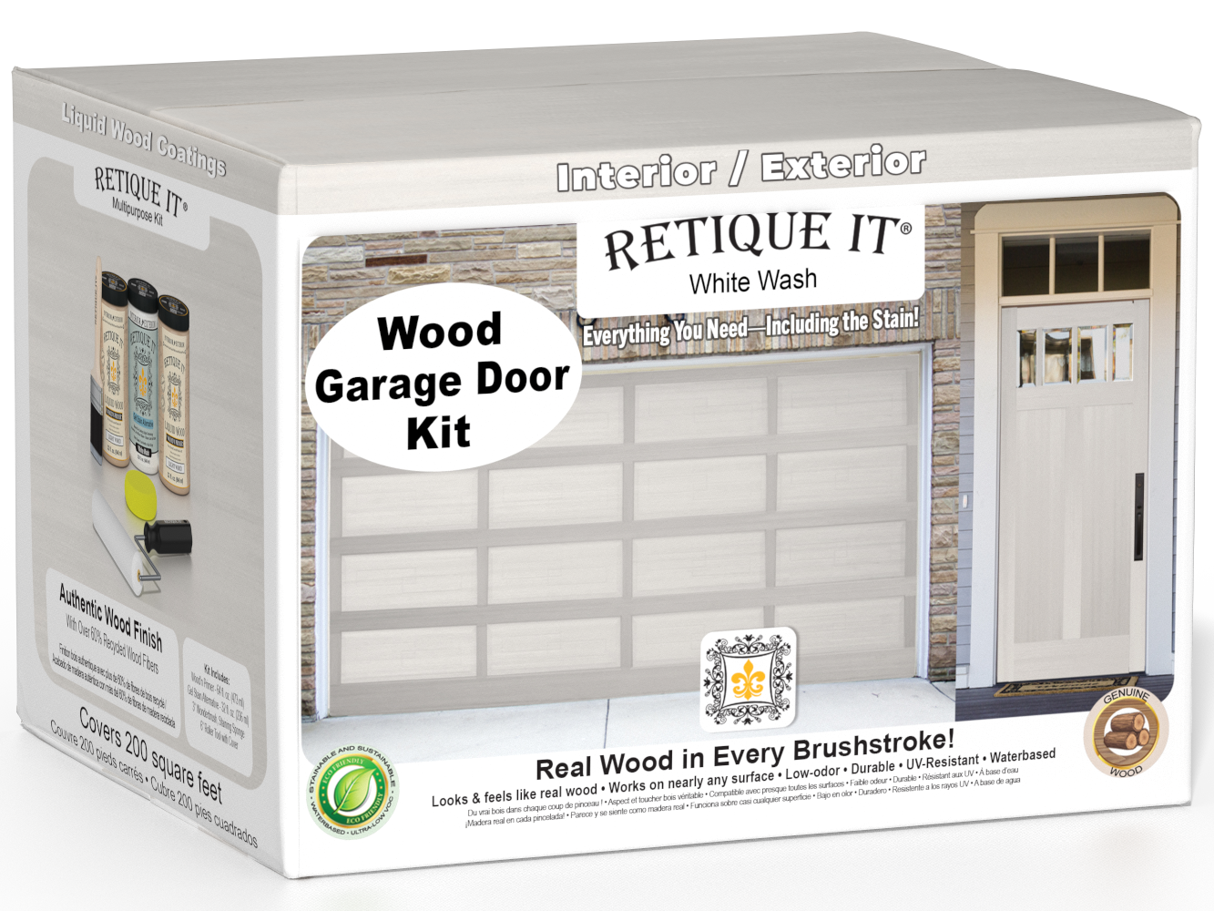 Wood'n Door Smooth Finish Kit (Front & Garage Door) - White Wash — box hero