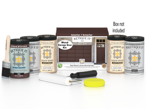 Wood'n Door Smooth Finish Kit (Front & Garage Door) - Java — Matte kit contents with door box