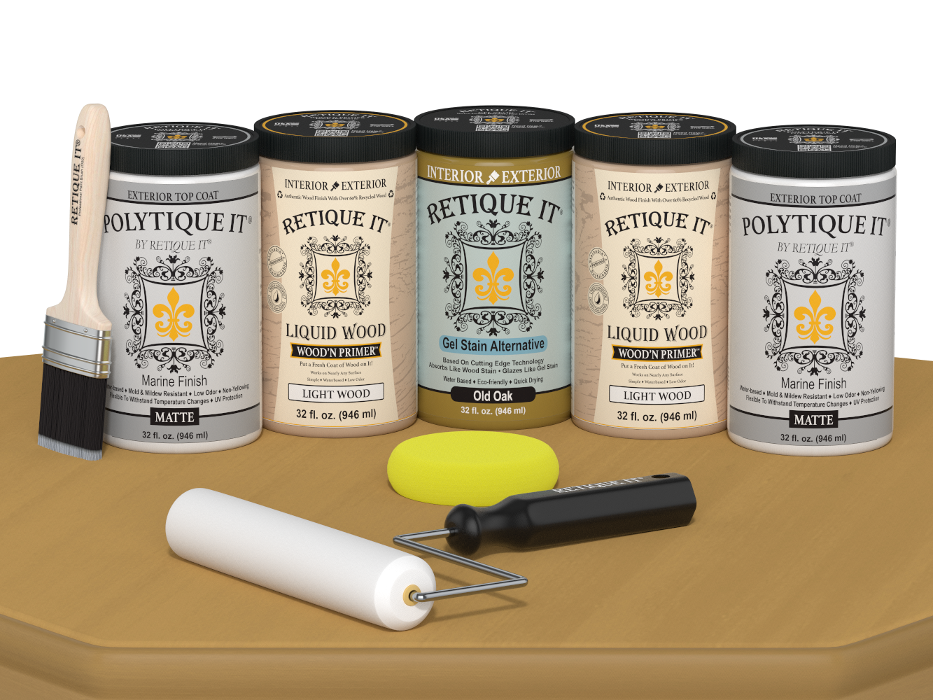 Wood'n Door Smooth Finish Kit (Front & Garage Door) - Old Oak — Matte kit contents