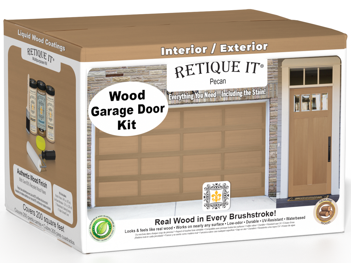 Wood'n Door Smooth Finish Kit (Front & Garage Door) - Pecan — box hero