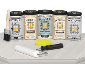 Wood'n Door Smooth Finish Kit (Front & Garage Door) - White Wash — Matte kit contents