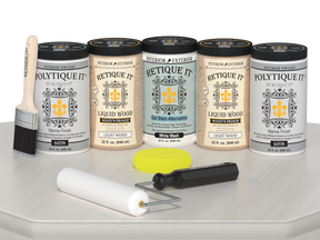 Wood'n Door Smooth Finish Kit (Front & Garage Door) - White Wash — Satin kit contents