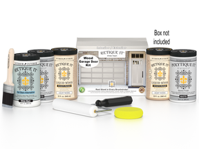 Wood'n Door Smooth Finish Kit (Front & Garage Door) - White Wash — Matte kit contents with door box