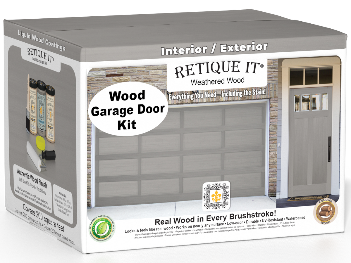 Wood'n Door Smooth Finish Kit (Front & Garage Door) - Weathered Wood — box hero