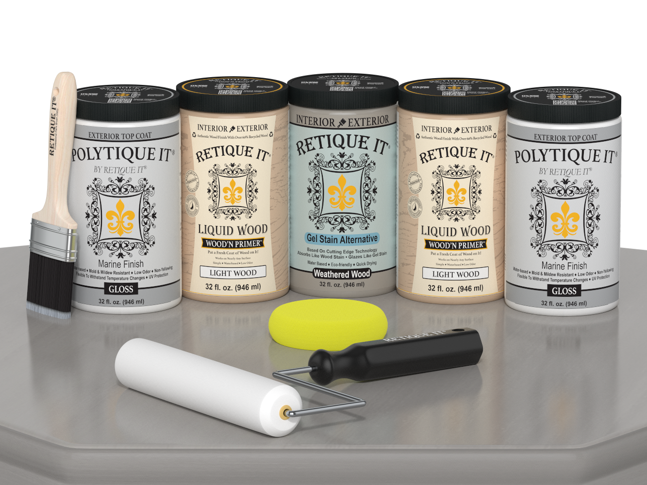Wood'n Door Smooth Finish Kit (Front & Garage Door) - Weathered Wood — Gloss kit contents