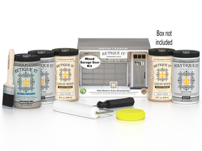 Wood'n Door Smooth Finish Kit (Front & Garage Door) - Weathered Wood — Matte kit contents with door box