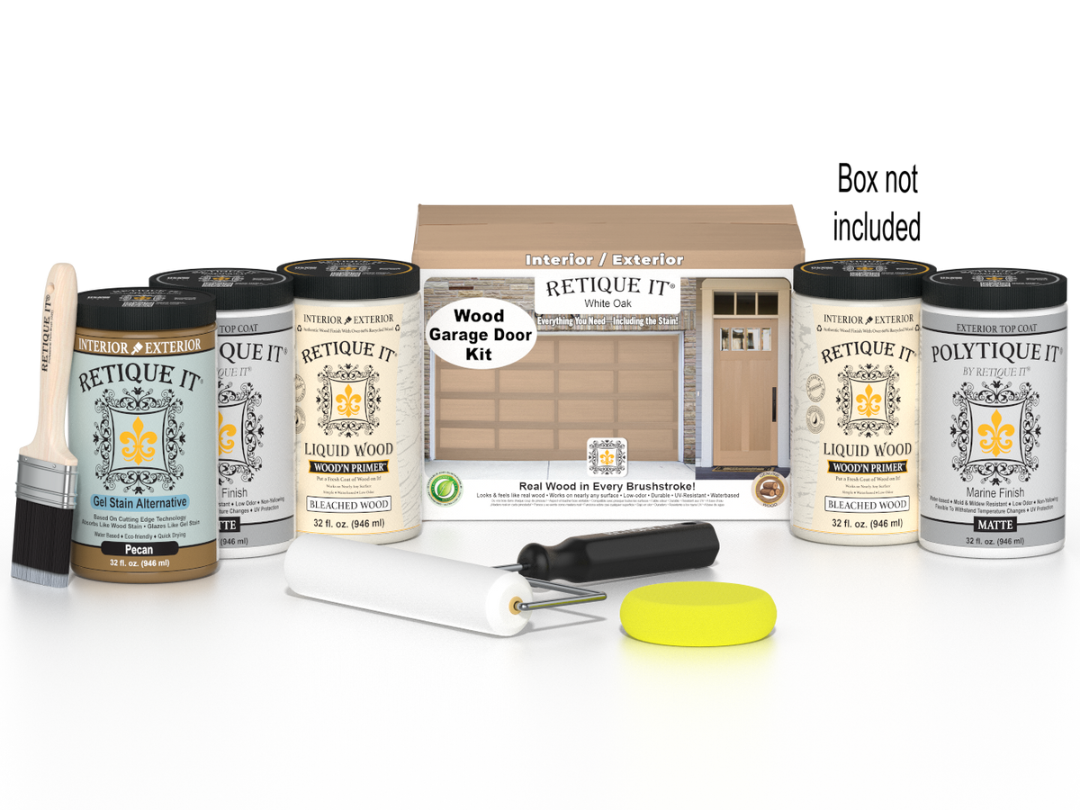 Wood'n Door Smooth Finish Kit (Front & Garage Door) - White Oak — Matte kit contents with door box