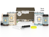 Retique It Black Walnut multi-purpose smooth finish kit with four large interior top coat bottles and application tools.