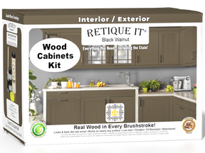Black Walnut Wood'n Cabinet Kit with 12 smooth doors from Retique It® for stained woodworking projects.