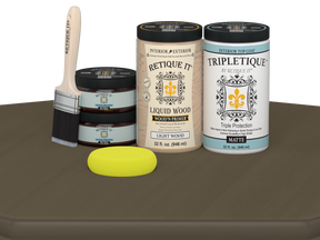 Retique It® Multi-purpose Smooth Finish Kit (Large) in Black Walnut, interior top coat for wood furniture with matte finish.