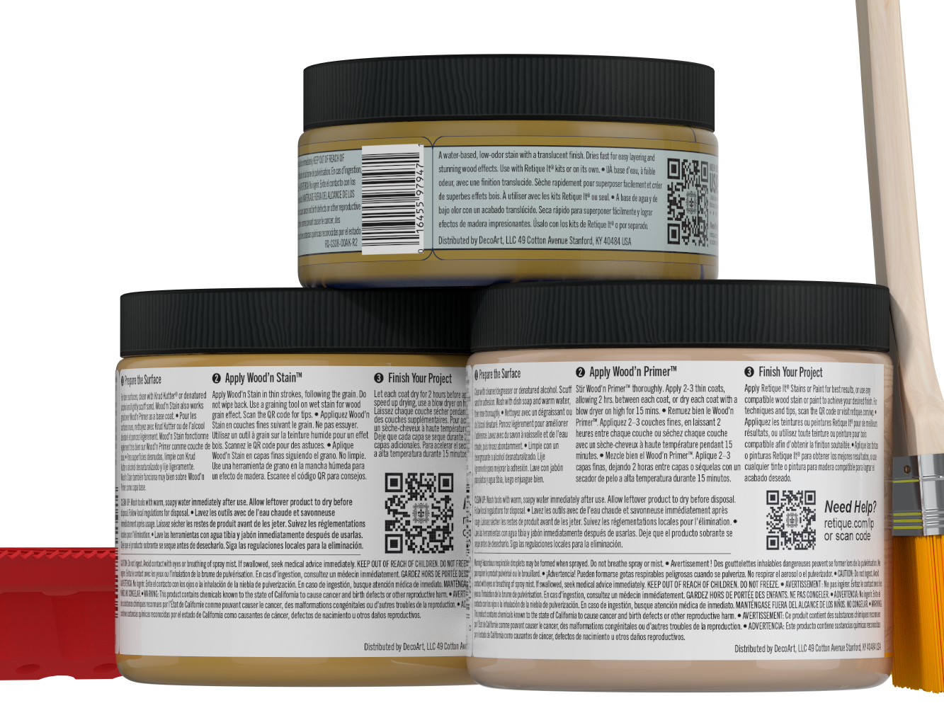 Retique It® Wood'n Finish Kit in Old Oak, medium-sized multi-purpose wood finishing kit with brushes and applicators.