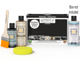 Retique It® Multi-purpose Smooth Finish Kit in Classic Black for interior wood surfaces, includes top coat and application tools.