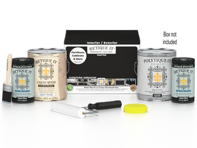 Retique It® Multi-purpose Smooth Finish Kit in classic black with exterior top coat, includes four large wood finish products in a box.