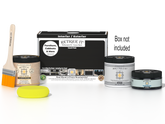 Retique It Multi-purpose Smooth Finish Kit in classic black for wood exterior top coat, includes application tools and components.