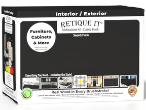 Large black wood finish kit with exterior top coat and matte finish from Retique It®'s Multi-purpose Smooth Finish Kit series.