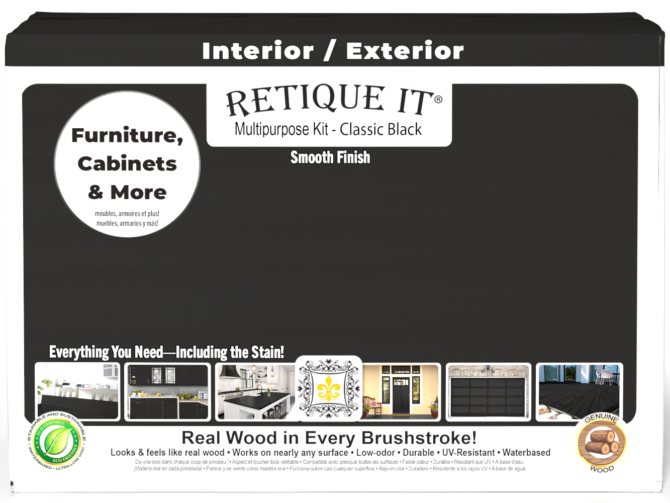 Retique It® Multi-purpose Smooth Finish Kit (Large) in classic black, showing the box front with branding and product details.