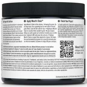 Liquid Wood Wood'n Stain in classic black by Retique It, 16 oz bottle, showing the dark stain and applicator brush.