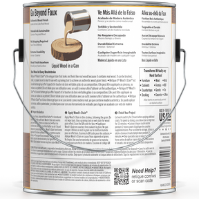 Liquid Wood Wood'n Stain by Retique It in cedar, 128 oz, showcasing the stain bottle with cedar-colored wood finish.