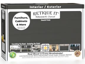 Retique It® Multi-purpose Smooth Finish Kit in Charcoal, interior top coat for wood furniture and surfaces.