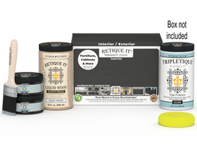 Retique It® Wood'n Cabinet Kit with 12 charcoal smooth doors, stain finish, for kitchen or bathroom cabinetry.