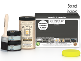 Retique It® Wood'n Cabinet Kit with 12 smooth charcoal stain doors, ideal for kitchen or bathroom cabinet updates.