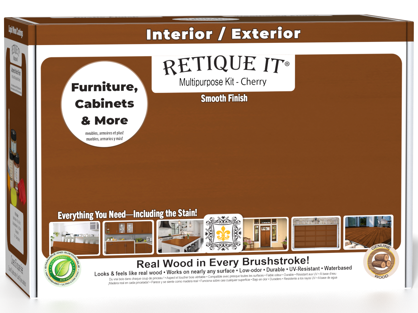 Retique It® Multi-purpose Smooth Finish Kit in Cherry for wood furniture and projects, featuring a sleek, smooth finish.