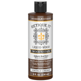 Liquid Wood'n Stain by Retique It in Vintage Cherry, 8 oz, showcasing a rich wood stain applied on a surface for a warm finish.