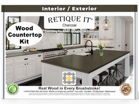 Retique It® charcoal countertop kit for kitchen island, includes stains and finishes, ideal for DIY kitchen countertop upgrades.