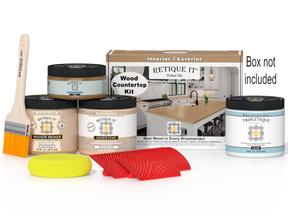 Retique It® pickled oak stain countertop kit for kitchen islands, featuring natural wood grain and durable finish.