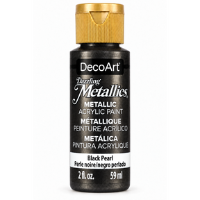 DecoArt Dazzling Metallics Black Pearl acrylic paint, 2 oz bottle