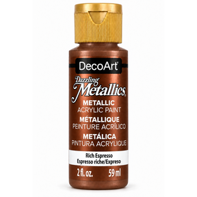 DecoArt Dazzling Metallics Rich Espresso acrylic paint, 2 oz bottle
