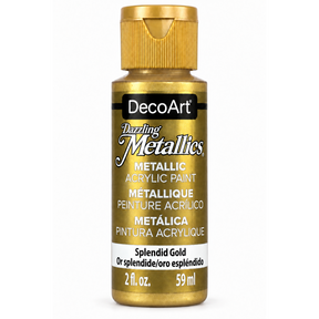 DecoArt Dazzling Metallics Splendid Gold acrylic paint, 2 oz bottle