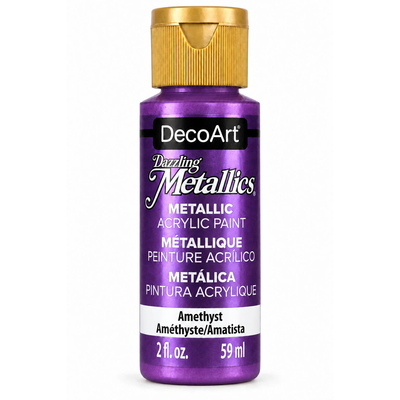 DecoArt Dazzling Metallics Amethyst acrylic paint, 2 oz bottle