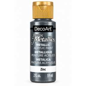 DecoArt Dazzling Metallics Zinc acrylic paint, 2 oz bottle