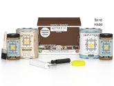 Retique It® Dark Oak Multi-purpose Smooth Finish Kit with 4 large bottles, interior top coat for wood finishing projects.