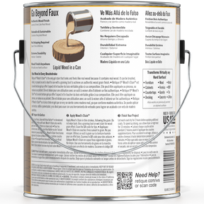 Liquid Wood Wood'n Stain by Retique It in Dark Oak, 128 oz, showcasing the deep rich stain color and wood grain detail.