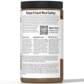 Dark Oak Liquid Wood Wood'n Stain by Retique It in 32 oz bottle, showing the stain's rich dark wood finish.