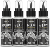 Retique It® Bloom Texture Paint Gesso Cloud White 4-pack, showing front view of textured paint bottles with white caps.