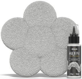 Retique It® Bloom Texture Paint 4-pack in Gesso Cloud White, shown in front of color swatch, highlighting textured paint finish.
