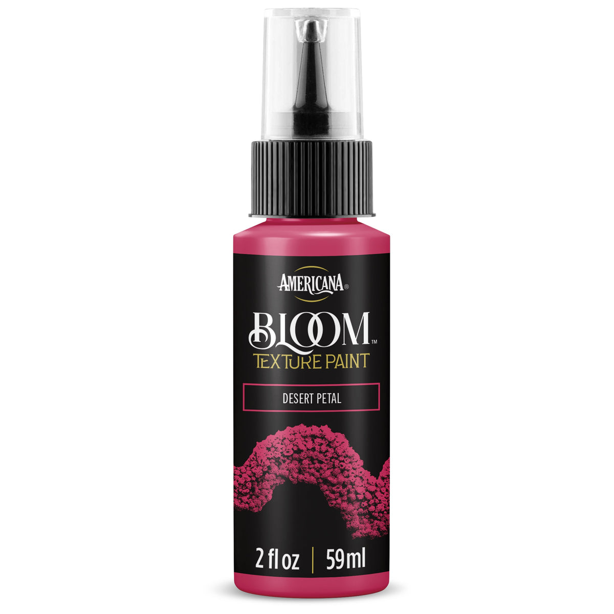 DecoArt Bloom Texture Paint in Desert Petal, showing a close-up of the textured pink and beige paint on a craft surface.