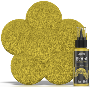 Retique It Bloom Texture Paint 4-pack in Sun Relic color displayed on swatch, showcasing textured paint finish and vibrant hue.