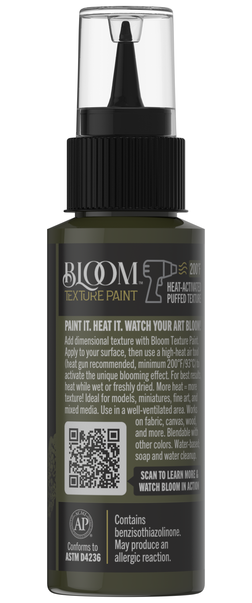 Retique It® Bloom Texture Paint 4-pack in Meadow Veil with textured brush strokes shown on a wall surface.