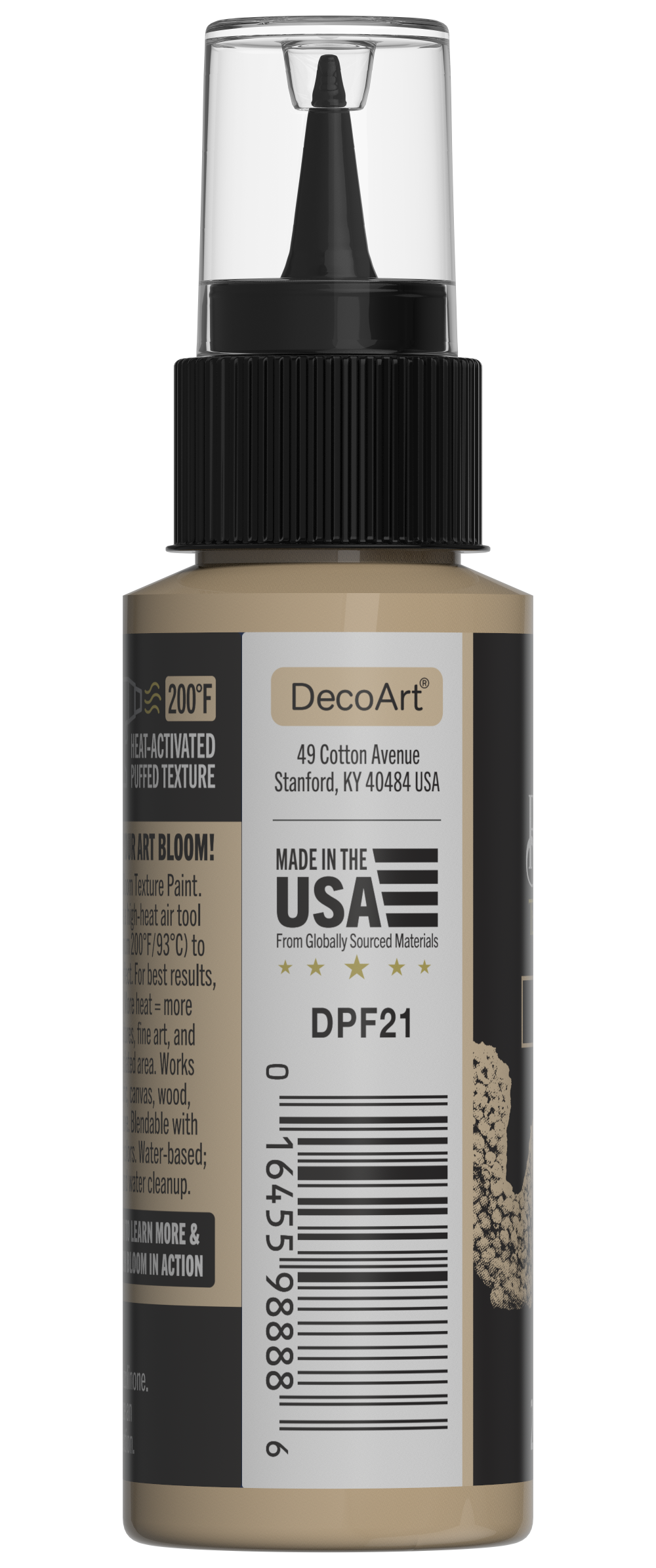 Retique It® Bloom Texture Paint 4pk in Desert Drift with textured finish and color swatches on a sample surface.